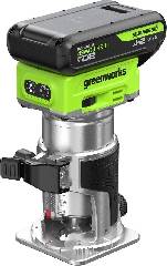 Фрезер аккумуляторный GREENWORKS G24RO, 24V, б/щет, 10000-30000 об/мин, цанги 6 / 6,35 / 8 мм, ход 20 мм,1х2Ач, ЗУ, кор, артикул 3502507CUA миниатюра