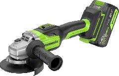 УШМ аккумуляторная GREENWORKS GD24AG, 24V, б/щет, 125 мм, 10500 об/мин,1x4Ач, ЗУ, кор, артикул 3200207CUB миниатюра