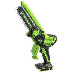 Мини пила цепная аккумуляторная GREENWORKS CS2410A,  24V, 10см, c 1хАКБ 2Ач и ЗУ, артикул CS2410AUA миниатюра