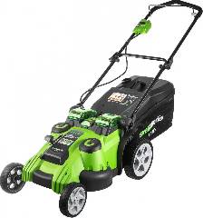 Газонокосилка аккумуляторная GREENWORKS G40LM49DBK4, TwinForce, 40V, 49 см, c 1хАКБ 4 Ач и ЗУ, артикул 2500207VB миниатюра