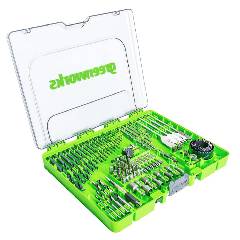 Набор сверл, бит и коронок GREENWORKS в кейсе, 90 предметов, артикул 2944607 миниатюра