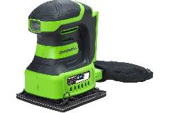Шлифмашина плоская аккумуляторная GREENWORKS G24SS14, 24V, 115x140мм, 5500 об/мин, ампл. 1,6 мм, без АКБ и ЗУ, артикул 3100507 миниатюра