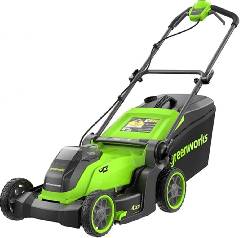 Газонокосилка аккумуляторная GREENWORKS GD40LM411, 40V, бесщеточная, 41 см, c 1хАКБ 4Ач и ЗУ, артикул 2521007UB миниатюра