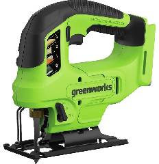 Лобзик аккумуляторный GREENWORKS GD24JS90, 24V, б/щет, 90 мм,0-3000/мин,4 ст.маятник, LED, 1х2Ач, ЗУ,кор, артикул 3601707CUA миниатюра