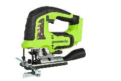 Лобзик аккумуляторный GREENWORKS GD24JS120, 24V, б/щет, 120 мм, 0-3500/мин, 4-ст.маятник, алю.подошва, LED, без АКБ и ЗУ, артикул 3601407 миниатюра