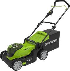 Газонокосилка аккумуляторная GREENWORKS G24X2LM41, 2*24V, 41 см, без АКБ и ЗУ, артикул 2512607 миниатюра