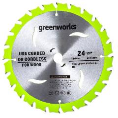 Диск пильный GREENWORKS 165x1.6x20 мм, 24T, по дереву, артикул 2955707 миниатюра