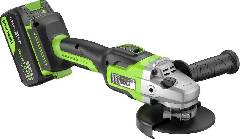 УШМ аккумуляторная GREENWORKS GD24AG, 24V, б/щет, 125 мм, 10500 об/мин,1 x5Ач, ЗУ,к ор, артикул 3200207CUG миниатюра
