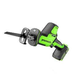 Пила сабельная аккумуляторная GREENWORKS GPT-CRS-25, 24V, б/щет, 0-3000/мин, рез 80 мм дер., LED, без АКБ и ЗУ, артикул 1200507 миниатюра