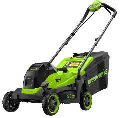 Газонокосилка аккумуляторная GREENWORKS GD24LM331, 24V, 33 см, бесщеточная, c 1хАКБ 4Ач, артикул 2520607UB миниатюра