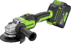 УШМ аккумуляторная GREENWORKS GD24AG, 24V, б/щет, 125 мм, 10500 об/мин, 1x8Ач, ЗУ, кор, артикул 3200207CUH миниатюра