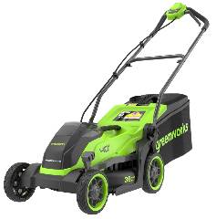 Газонокосилка аккумуляторная GREENWORKS GD40LM361, 40V, 36 см, бесщеточная, c 1хАКБ 4Ач и ЗУ, артикул 2520807UB миниатюра