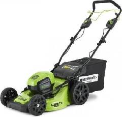 Газонокосилка аккумуляторная GREENWORKS GD60LM46SPK4, 60V, 46 см, самоходная, бесщеточная, с 1хАКБ 4 Ач и ЗУ, артикул 2502907UB миниатюра