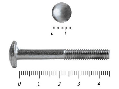 Болт мебельный, цинк DIN607 с усом 6х 45 пр.4,8 Фасовка (200шт) КРЕП-КОМП, артикул бму645пр4.8ф изображение