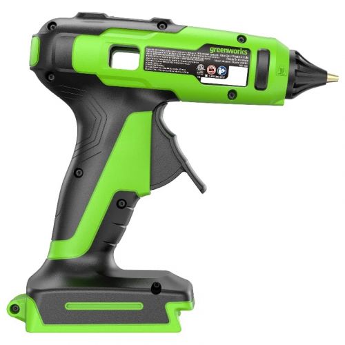 Пистолет клеевой аккумуляторный GREENWORKS G24GLG, 24V, 150°С, нагрев 90 сек, стержни 11 мм, антикапля, без АКБ и ЗУ, артикул 3502207 изображение