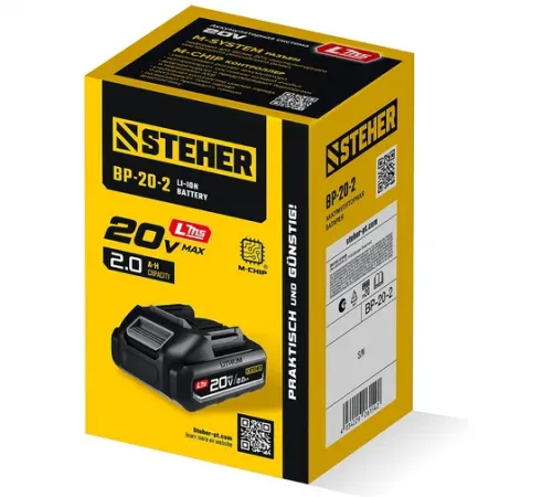 Аккумулятор STEHER LMS 20В, 2.0А·ч BP-20-2 изображение