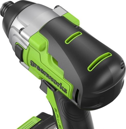 Винтоверт ударный аккумуляторный GREENWORKS GD24ID3, 24V, б/щет, 0-2800об/мин, 4000уд/мин, HEX 1/4, 300Нм, 3 режима,1x4Ач, ЗУ, кор, артикул 3802807CUB изображение