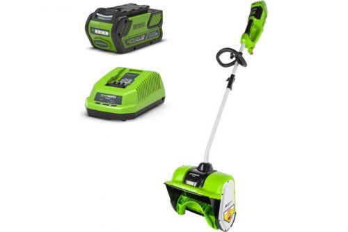 Снегоуборщик аккумуляторный GREENWORKS GD40SSK5, 40V, 30 см, бесщеточный, с 1хАКБ 5 Ач и ЗУ, артикул 2600807UG изображение