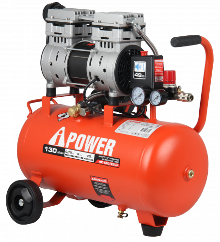 Компрессор поршневой безмасляный A-iPOWER AC130/25LF, артикул 50203 изображение