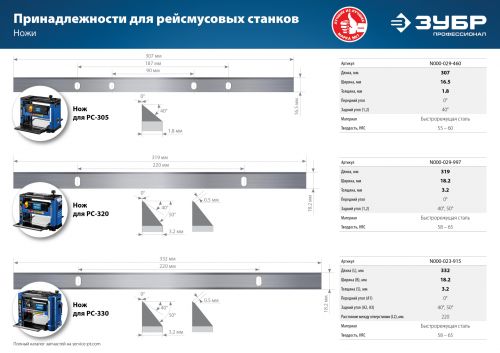 Станок рейсмусовый ЗУБР Профессионал РС-305 изображение